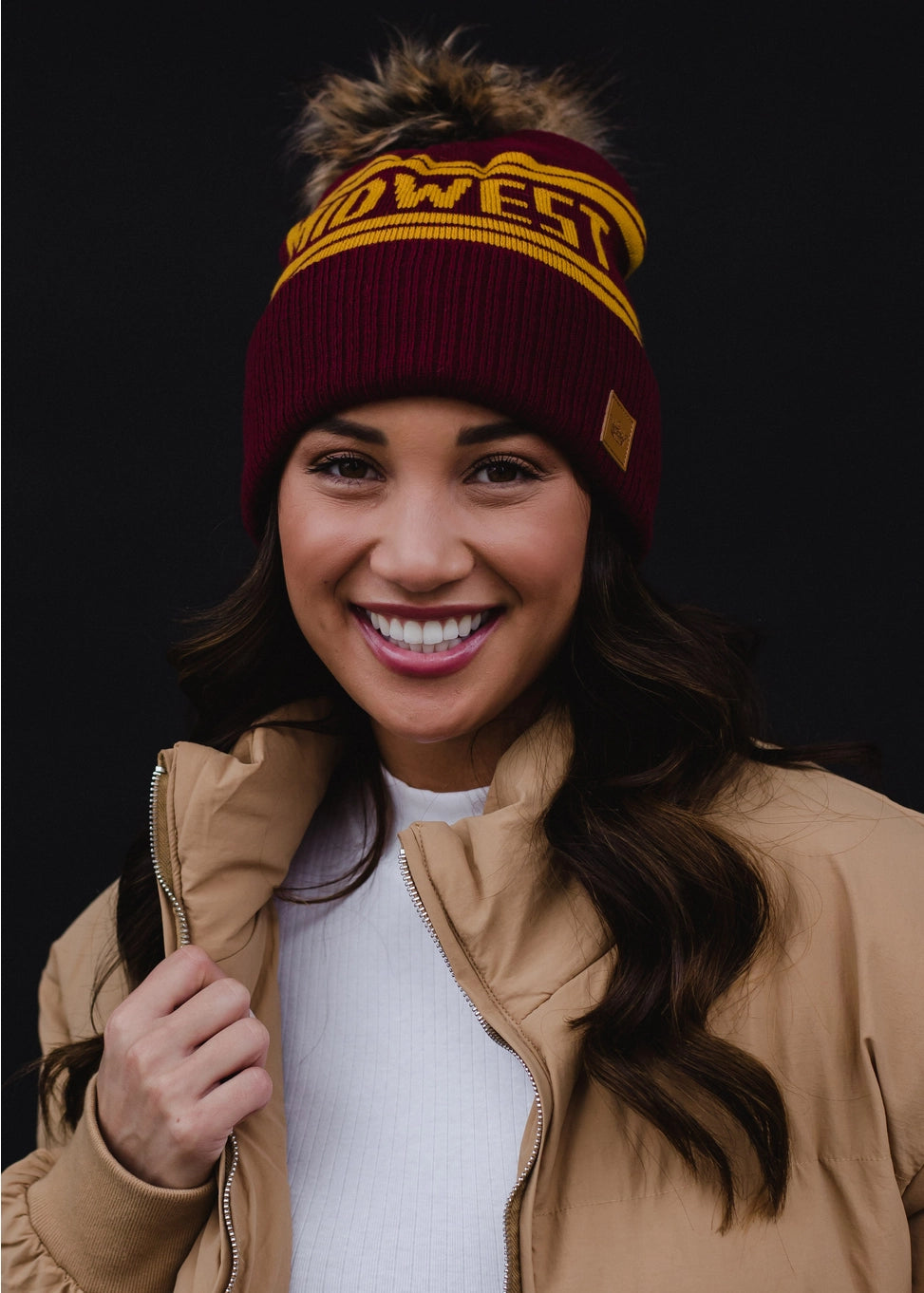 Maroon & Gold Midwest Pom Hat