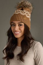 Load image into Gallery viewer, Brown &amp; Speckled Patterned Pom Hat
