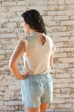 Load image into Gallery viewer, Ribbed Ruffle Sleeve Top
