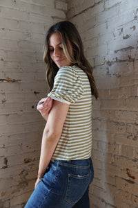 Luxanna Palm Stripe Top (One Left - Size L)