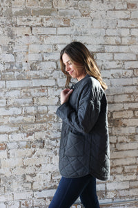 Dani Quilted Jacket >> Charcoal