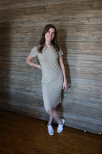 Load image into Gallery viewer, The Bailee Dress &gt;&gt; Taupe (One Left - Size L)
