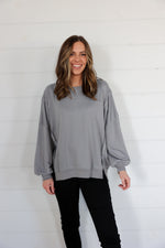Load image into Gallery viewer, Emma French Terry Pullover &gt;&gt; Grey

